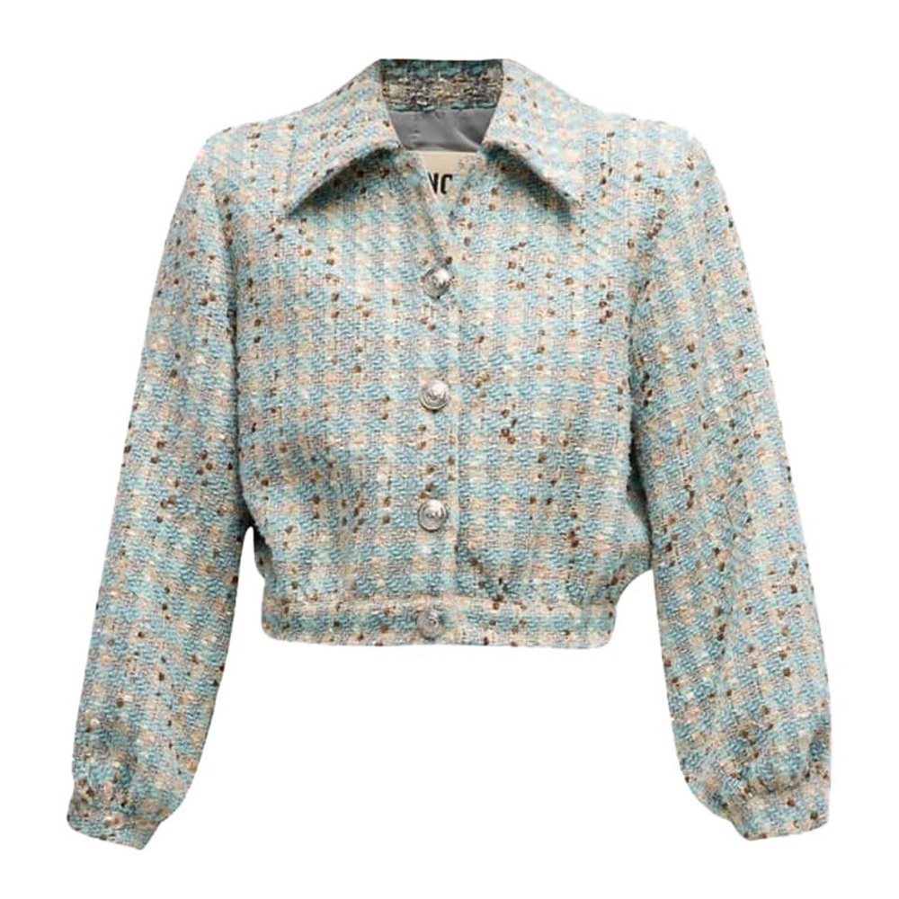 L'AGENCE Bridges Tweed Crop Jacket in Sage